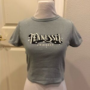 Charlotte Russe Gray Tennessee Whiskey Crop Top
